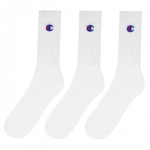 Champion 3 Pack Logo Socks - White