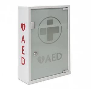 AED Metal Wall Cabinet (UNALARMED) Glass Door Lockable