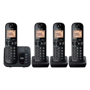 Panasonic KX-TGC224EB Cordless Telephone With Answering Machine Quad Handset