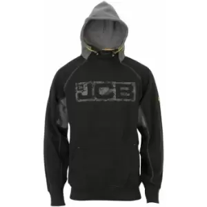 JCB Horton Hoodie Black/Grey Work Hooded Jumper - XX-Large