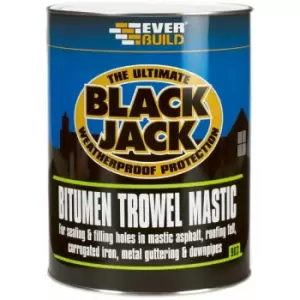 EVERBUILD 2.5 Litre Black Bitumen Trowel Mastic Roof Sealing and Filling Repair compound 903