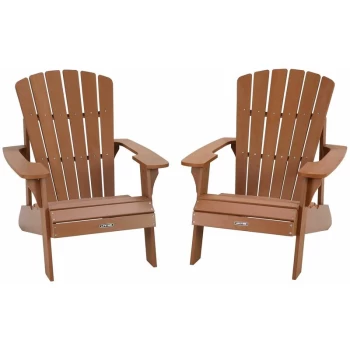 Lifetime - 2 Pack Adirondack Chair Combo - Brown