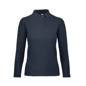 B&C ID.001 Womens/Ladies Long Sleeve Polo (M) (Ultramarine)