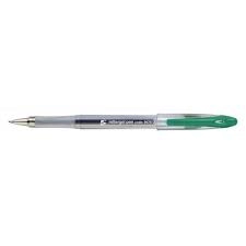5 Star Office Roller Gel Pen Clear Barrel 1.0mm Tip 0.5mm Line Green Pack 12