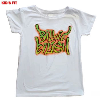 Billie Eilish - Graffiti Kids 9 - 10 Years T-Shirt (Girls) - White