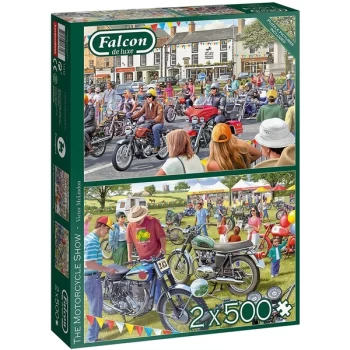 Falcon de luxe The Motorcycle Show 2-Pack Jigsaw Puzzle - 500 Pieces