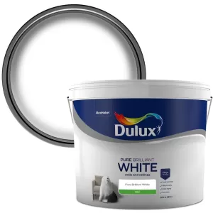 Dulux Walls & Ceilings Pure Brilliant White Silk Emulsion Paint 10L