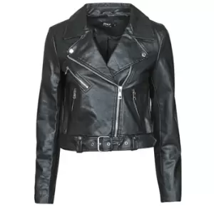 Only ONLVALERIE womens Leather jacket in Black - Sizes S,M,L