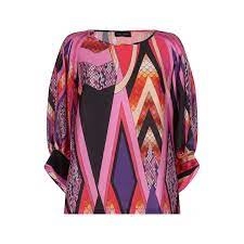 James Lakeland Pink Abstract Snake Puff Sleeves Blouse - 8 - multicoloured
