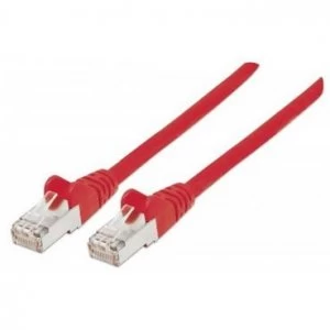 Intellinet Network Patch Cable Cat6A 10m Red Copper S/FTP LSOH / LSZH PVC RJ45 Gold Plated Contacts Snagless Booted Polybag
