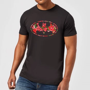 DC Comics Floral Batman Logo T-Shirt in Black - 5XL