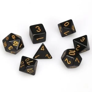 Chesse Opaque Poly 7 Dice Set: Black/Gold