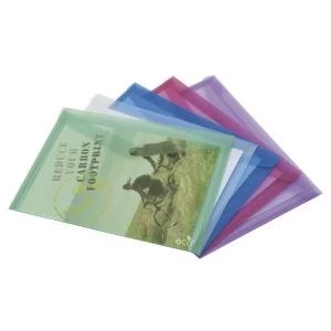 Rapesco Eco Popper Wallet A4 Plus Assorted Pack of 5 1039