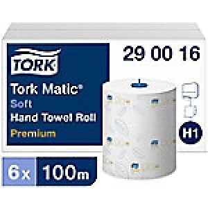 Tork Hand Towels H1 Matic Premium 2 Ply Rolled White 6 Pieces of 408 Sheets