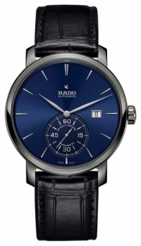 RADO XL Diamaster Petite Seconde Black Leather Blue Dial Watch