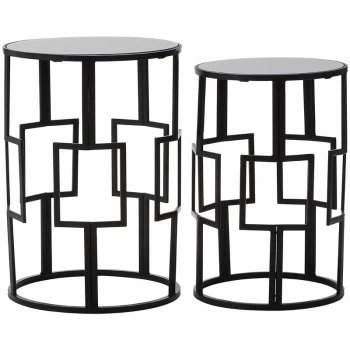 Premier Housewares - Avantis Square Design Black Tables