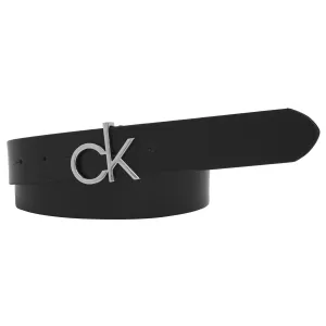 Calvin Klein Re-Lock 3Cm Leather Belt - Black
