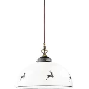 Kolarz Nonna Glass Dome Pendant Ceiling Light Antique Brass