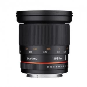 Samyang 20mm f/1.8 ED AS UMC Lens for Nikon AE Mount - Black