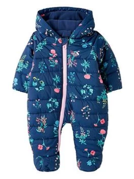 Joules Baby Girls Snuggle Floral Pramsuit - Navy, Size 18-24 Months