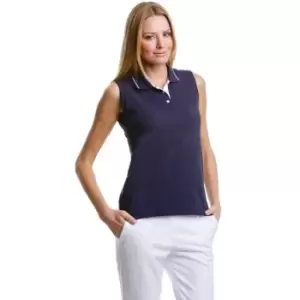 Kustom Kit GamegearA Ladies Proactive Sleeveless Polo Shirt (18) (Raspberry/White)