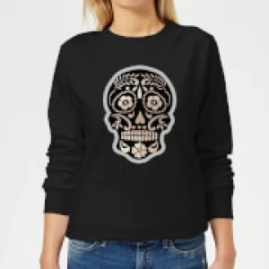 Day Of The Dead Skull Womens Sweatshirt - Black - 5XL