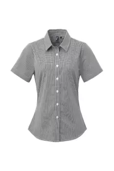 Microcheck Short Sleeve Cotton Shirt