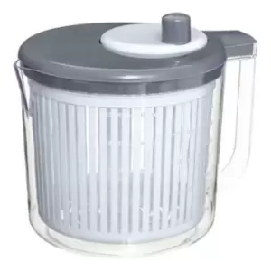 5five 2.5L Handled Salad Spinner With Lid - Grey