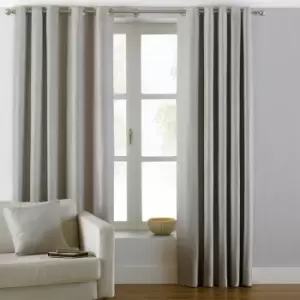 Rivapaoletti - Riva Paoletti Atlantic Woven Twill Lined Eyelet Curtains, Natural, 66 x 90 Inch