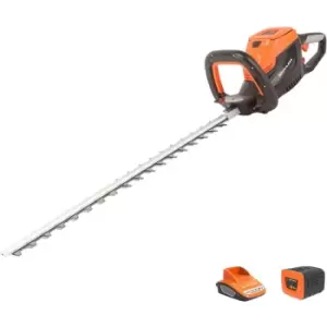 Yard Force - 40V Cordless Hedge Trimmer with 60cm Cutting Length - Part of GR 40 Range with Lithium-Ion Battery and Charger - LH G60 - orange