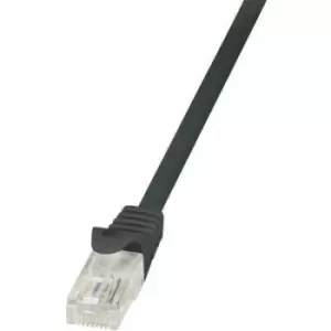 LogiLink CP1023U RJ45 Network cable, patch cable CAT 5e U/UTP 0.50 m Black incl. detent