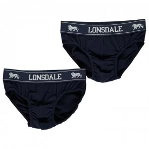 Lonsdale 2 Pack Briefs Junior Boys - Navy/White