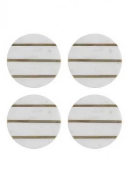 Typhoon Elements Marble And Brass Round Coasters