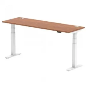 Air 1800 x 600mm Height Adjustable Desk Walnut Top Cable Ports White Leg