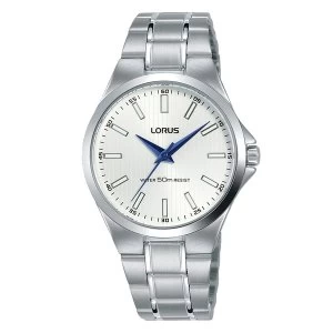 Lorus RG233PX9 Ladies Stainless Steel Bracelet Watch with White Sunray Dial