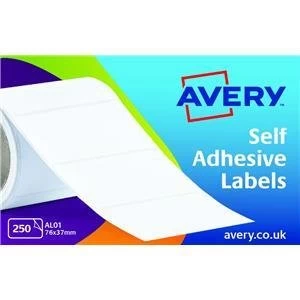 Original Avery AL01 Typewriter Address Labels 76 x 37mm on Roll Pack of 250 Labels