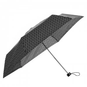 Totes Super Mini Wavy Lines Umbrella - Black/White Wvy