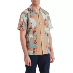 Paul Smith Floral Seersucker Short Sleeve Shirt - Brown