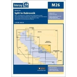 Imray Chart M26 Split to Dubrovnik Sheet map, folded 2017