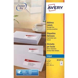 Avery Quick DRY 63.5 x 38.1mm Inkjet Addressing Labels White 525 Labels