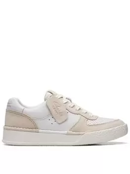 Clarks Craftcup Court Trainers - White Combi, White, Size 7, Women