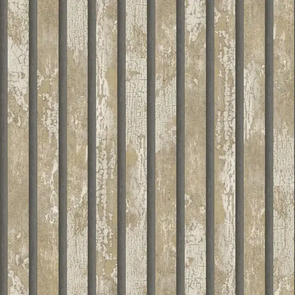 FINE DECOR Fine Decor - Carbon Oxidize Natural Wallpaper Wood Panel Metallic Feature Wall WL-M1752