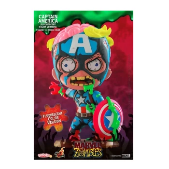 Hot Toys Cosbaby Marvel Comics [Size S] - Marvel Zombies: Captain America (Fluorescent Colour Version)