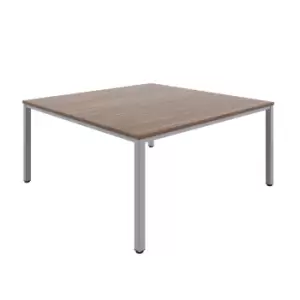 Fraction Infinity Square Dark Walnut Meeting Table With Silver Legs - 160 X 160