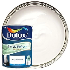 Dulux Simply Refresh One Coat Pure Brilliant White Matt Emulsion Paint 5L
