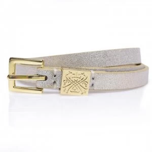 Biba Leather Skinny Belt - Gold