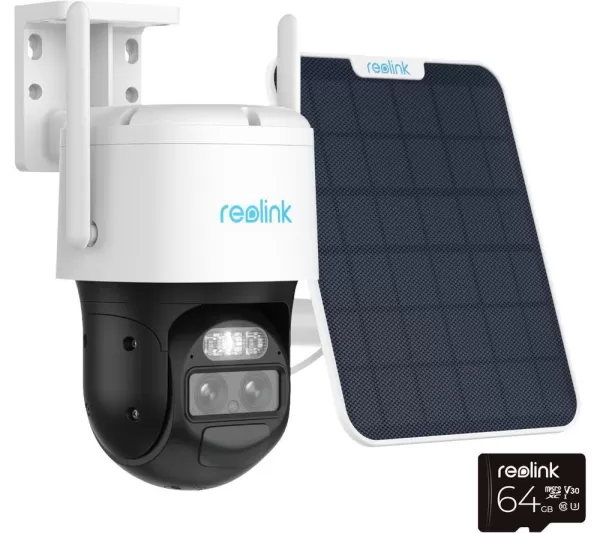REOLINK TrackMix 2-lens Quad HD 1440p WiFi Security Camera with Solar Panel - White