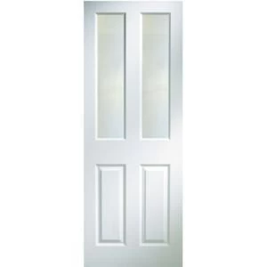 4 Panel Primed White Woodgrain Internal Door H1981mm W762mm