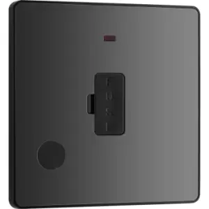BG Evolve Chrome ( Ins) Unswitched 13A Fused Connection Unit With Power LED Indicator, And Flex Outlet in Black Steel