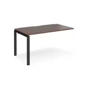 Bench Desk Add On Rectangular Desk 1400mm Walnut Tops With Black Frames 800mm Depth Adapt